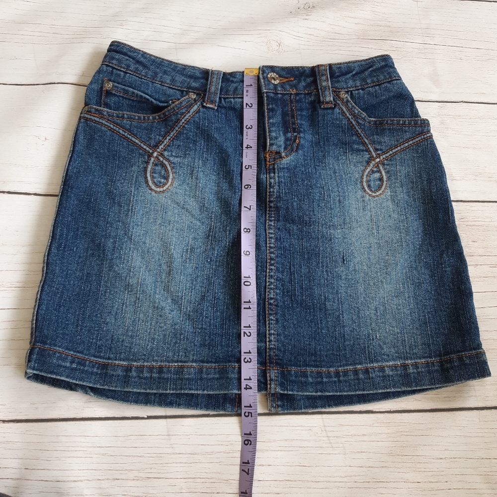Sugar Doll Denim Mini Skirt Size 3 Jean Skirt Summer Festival Rodeo Cowgirl Core - Picture 5 of 6